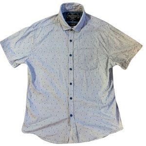 San Francisco Work Shirts Button Down Anchor Shirt Slim Navy Blue Mens Sz Medium